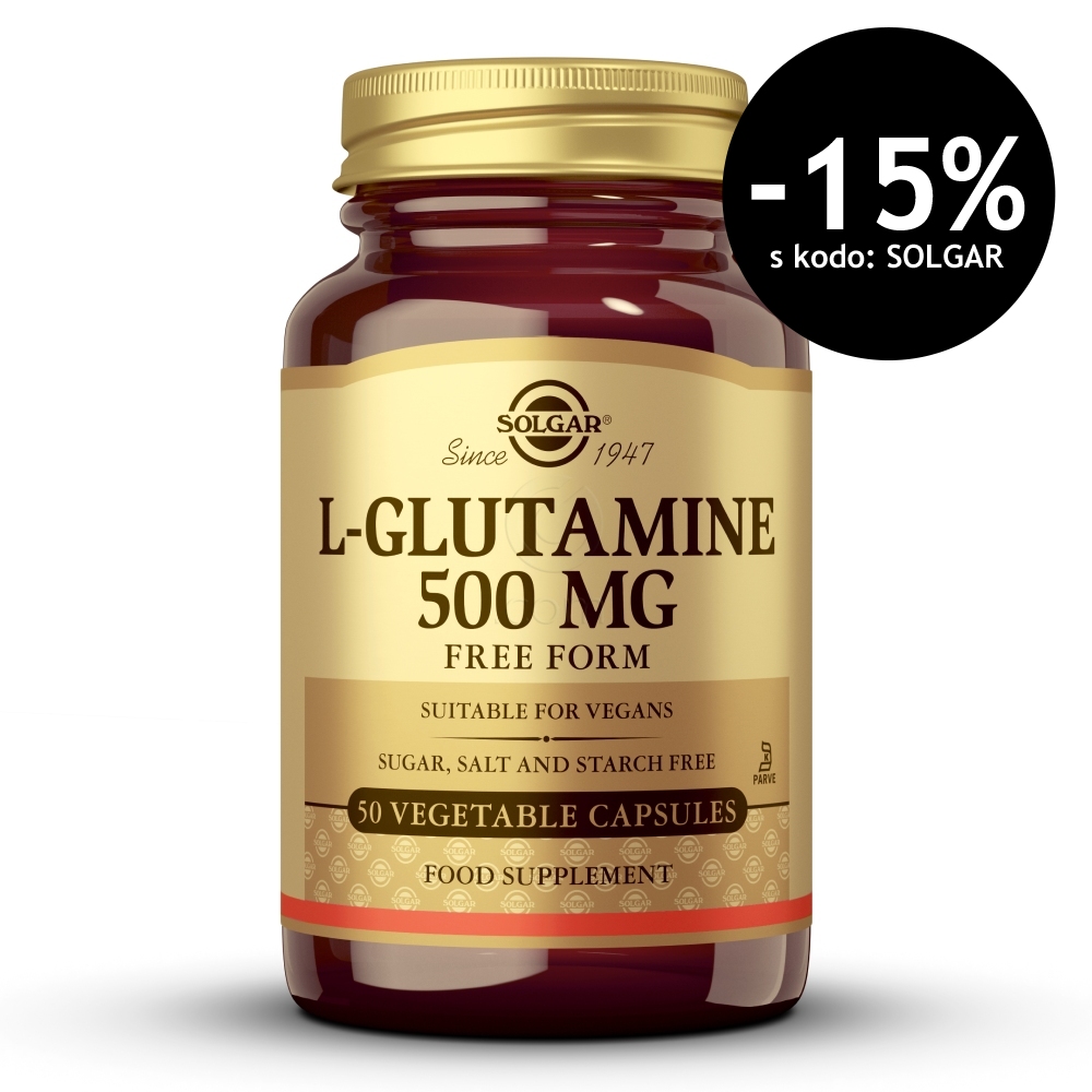 Solgar L-glutamin 500 mg, kapsule (50 kapsul)